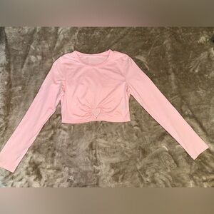 SHEIN PETITE Heart Cut Out Crop Tee